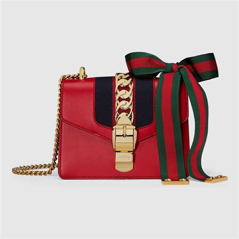 gucci sylvie mini chain red|Gucci Sylvie Mini Chain Bag .